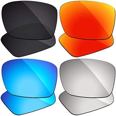 Imagem de Firtox 4 pares de lentes polarizadas de substituição compatíveis com óculos de sol Oakley Jupiter Squared OO9135 - Pacote combo