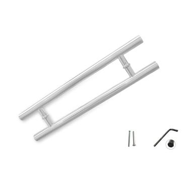 Imagem de Puxador De Porta Redondo Inox Polido Grossura 3.1 cm Para Portas de Correr Pivotantes, Madeira, Vidro, Alumínio e Portões Cerrata (100 cm)