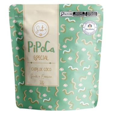 Imagem de Pipoca Chips de Coco Sinta+ Pacote 50g - Snack Artesanal Crocante, Com Caramelo Mascavo - Vegano, Sem Glúten e Lactose