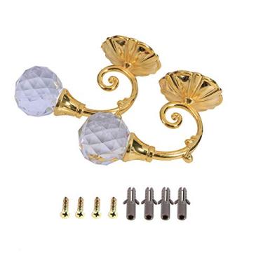 Imagem de Cabides de Cristal, 2x Metal Cristal Vidro Cortina Holdback Parede Janela Cortina Tieback Ganchos Suporte Estilo Vintage para Pendurar Roupas, 4 Cores Opcionais ótimo para Sala