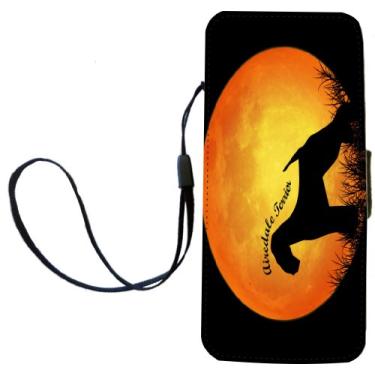 Imagem de Rikki Knight Airedale Terrier Silhueta de cachorro da Moon Flip Capa carteira para iPhone 5/5s - Silhueta de cachorro Airedale Terrier da Moon