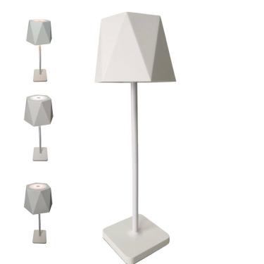 Imagem de Luminaria Abajur Mesa 3 Tons Led Bateria Recarregavel USB Casa Trabalho Sala Quarto Recepçao Escritorio Iluminaçao Moderno Decorativo