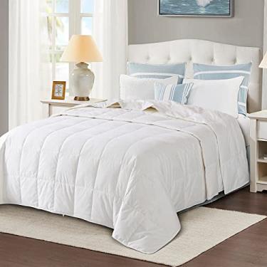 Imagem de Globon Cobertor de plumas California King Size, edredom de verão extra leve para quem dorme quente, silencioso e extra macio, peso de enchimento de 368 g, branco