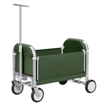 Imagem de carroça Carrinho de vagão grosso com rodas, vagão utilitário dobrável para mercearia, tecido oxford, vagão de praia com freio, grande capacidade dobrável