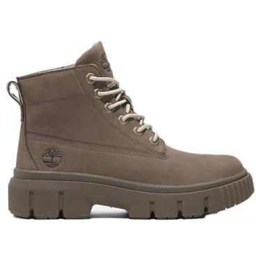 Imagem de Timberland Bota feminina Greyfield Mid Lace Up Fashion Boot, Nobuck marrom médio, 5.5 Wide