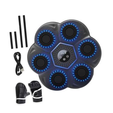 Imagem de Colaxi Máquina de boxe de música, alvo de parede de boxe musical, equipamentos de perfuração de agilidade montados na parede para praticar e academia, Preto