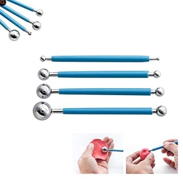 Imagem de Conjunto de Ferramentas de Cerâmica, Canetas de Vincos de Silicone, Palitos de Vincos, Palitos de Barro, Canetas de Perfuração, Facas de Modelagem, Facas de Escultura, Esponja,