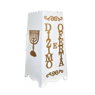 Imagem de Gazofilácio Dízimos E Ofertas Igreja  Grande  Em Mdf Branco