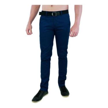 Imagem de Calça Masculina Amil Sport Fino Brim Com Elastano 1788, Marinho, 48