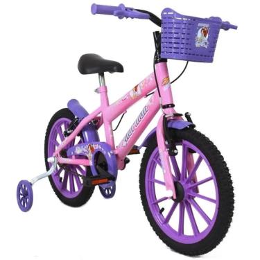 Imagem de Bicicleta Infantil Free Action Aro 16 V-brake Kiss Com Cesta e Rodinhas