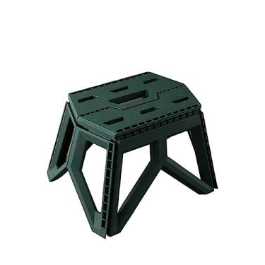 Imagem de KZGMMHY8 Banqueta portátil dobrável de plástico ao ar livre banco de pesca resistente e durável banco de acampamento (cor: estilo 2 (verde), tamanho: 28,5 * 20 cm)