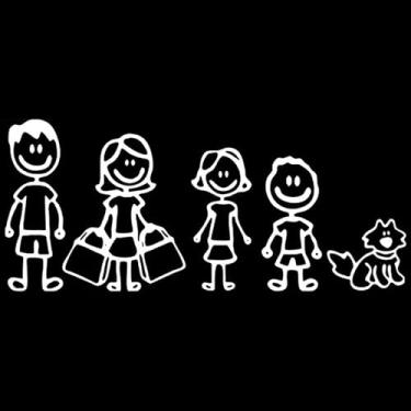 Imagem de 5 adesivos de carro gato branco, adesivo de carro de família, adesivo de lobo, arte de palavras, decoração de carro, adesivo DIY preto