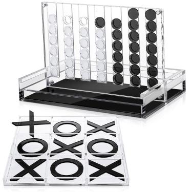 Imagem de Conjunto de jogos de tabuleiro redondo/Funny Tic Tac Toe e acrílico 4 in a Row