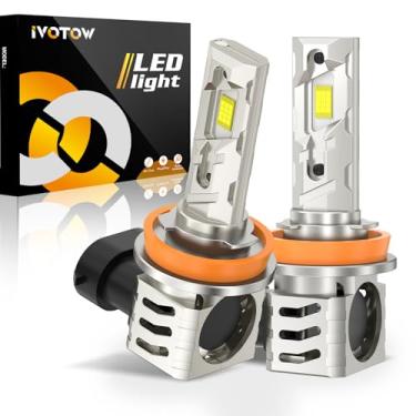 Imagem de Lâmpadas H11, Lâmpadas H11 de Farol de Neblina H8 H9 600% 32000LM Branco Frio, IP67 Impermeável, Instalação Rápida Pacote com 2