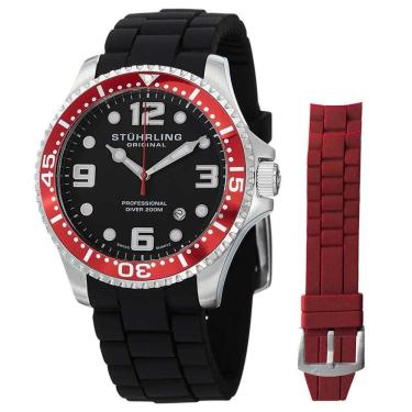 Imagem de Relógio Masculino Stuhrling Aquadiver 675 Quartzo 44mm, Vermelho