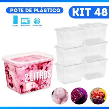 Imagem de Pote Sorvete Descartável 2 L Freezer c/ Tampa Grande 48 und. - BP POTE