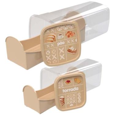Imagem de Kit porta biscoito / torrada e porta pão Plasutil