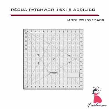 Imagem de Régua Patchwork Scrapbook Corte Artesanato 15x15 cm - Fenix