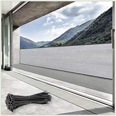 Imagem de Tela de privacidade de cerca cinza com tamanho personalizado da ColourTree - Grau comercial 170 GSM - Resistente - Garantia de 3 anos