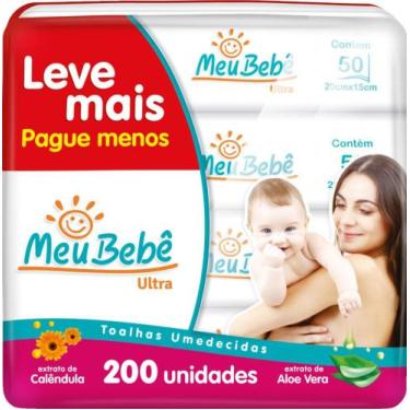 Imagem de Toalha umedecida meu bebe ultra 200 unidades
