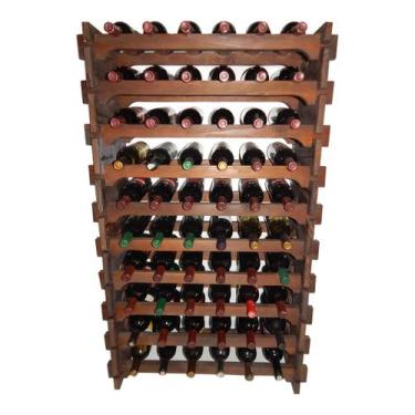 Imagem de Adega Madeira Vinho 60 Garrafas Cor Imbuia C06 - Cevey Adegas e Artesa