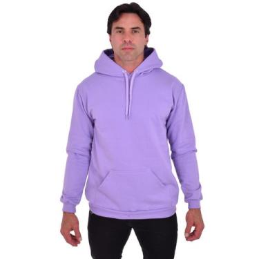 Imagem de Moletom Masculino Confortável Algodão Frio Canguru Art Life, GG, Roxo
