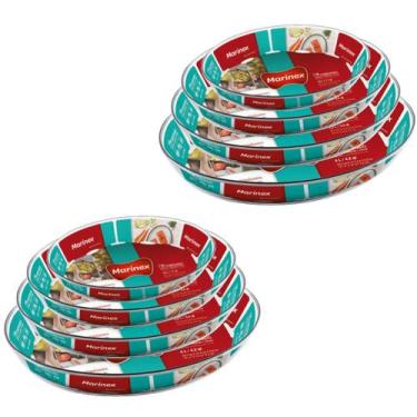 Imagem de Jogo 8 Travessas Oval Vidro 1,6L 2,4L 3,2L 4L Marinex Nadir