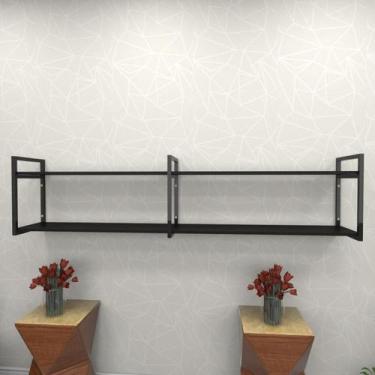 Imagem de Estante estilo industrial sala aço cor preto 180x30x40cm (C)x(L)x(A) c