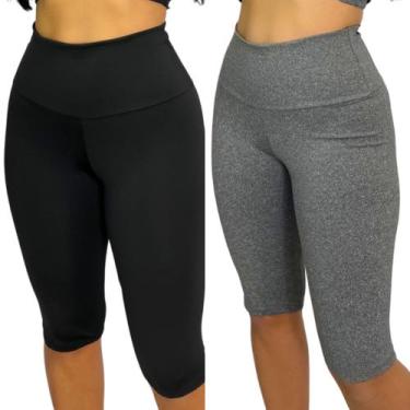 Imagem de Kit 2 Bermudas de Academia Feminina Suplex Fitness Cintura Alta Ciclis