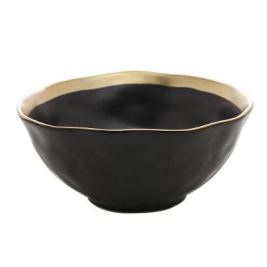 Imagem de Bowl de Porcelana Dubai Preto e Dourado 7cm x 15cm - Wolff
