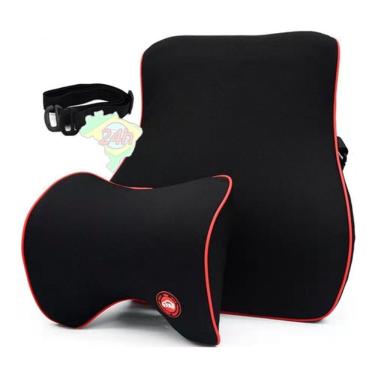 Imagem de Almofada Encosto Pescoço Apoio Lombar Banco Carro Ajustavel