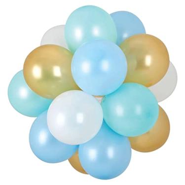 Imagem de Amscan 110847 Lustre de látex preenchido a ar - 13 cm | Azul pastel | 27 peças Balão