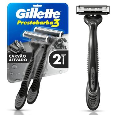 Imagem de Aparelho Barbear Gillette Prestobarba 3 Carvão Carbono 2 Unidades
