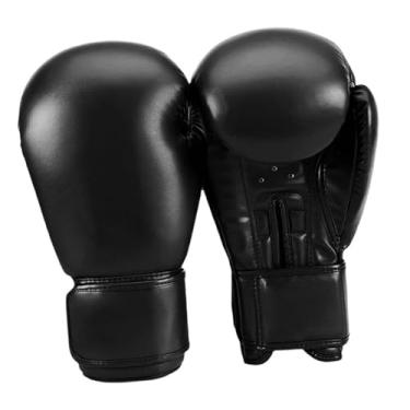 Imagem de oshhni Luvas de boxe para adultos, respirável, couro PU, saco de pancadas foco manchas almofadas para treino taekwondo kickboxing homens e mulheres, Preto