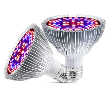 Imagem de Edearkar Lâmpada Led De Espectro Completo 50 W Para Cultivo Plantas Em Ambientes Internos, Vegetais E Mudas, Hidroponia, Jardim Interno, Estufa Solo Orgânico, E27, 78 Lâmpadas Plantas, Pacote Com 2