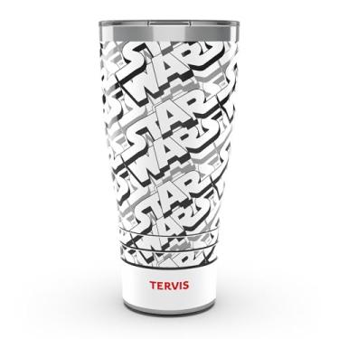 Imagem de Tervis Traveler Star Wars - Copo de viagem com isolamento térmico de parede tripla com padrão de logotipo, mantém as bebidas frias e quentes, 850 g, aço inoxidável