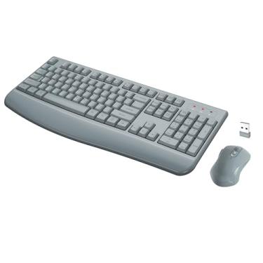 Imagem de Combo de teclado e mouse sem fio, teclado sem fio de 2,4 GHz com descanso de mão confortável e mouse óptico para Windows, Mac OS, PC/desktops/computadores/laptops (cinza)