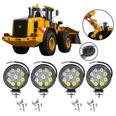 Imagem de Farol Milha Led Maquina Construção 6000k Luz Branca 27W 4Un - Autovex