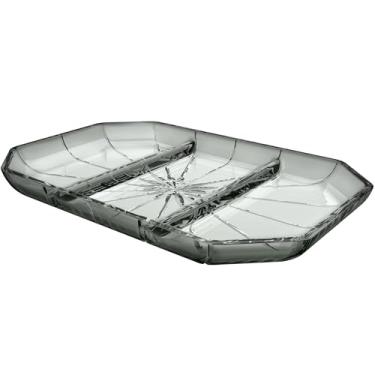 Imagem de Petisqueira com 3 divisórias Refinatto em cristal ecológico P14,2xL21,6xA2cm fumê