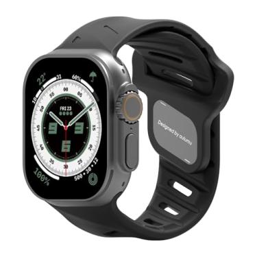 Imagem de Aulumu Pulseira de relógio esportiva A02 | Fluoroelastômero | para Apple Watch 42/44/45/46/49 mm | pulseira moderna à prova d'água - preta