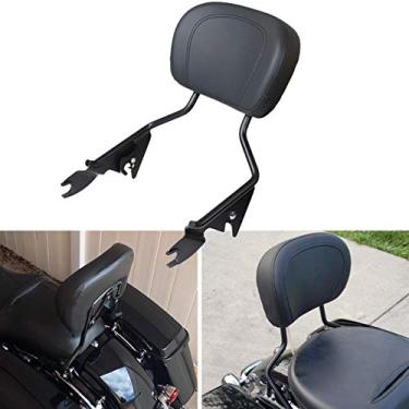 Imagem de AUFER Encosto vertical destacável do passageiro Sissy Bar com almofada compatível com Touring Road King Street Glide Electra Glide Road Glide FLHR FLHX FLHT FLTR 2009-2022 (preto)