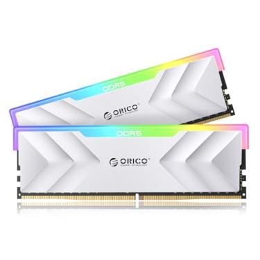 Imagem de ORICO Raceline Neon DDR5 RGB RAM 32 GB (2 x 16 GB) 6000 MHz CL30, memória de desktop DIMM sem buffer com ECC, Intel XMP 3.0 e AMD Expo, baixa latência para jogos – Prata