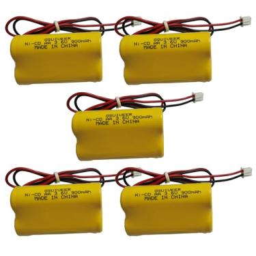 Imagem de GSUIVEER 3,6 V 900 mAh Ni-Cd Sinal de Saída Luz de Emergência Pacote de Bateria Compatível com Unitech 6200RP Lowes OSA230 Lowes 253799 Unitech LEDR-1 (pacote com 5)