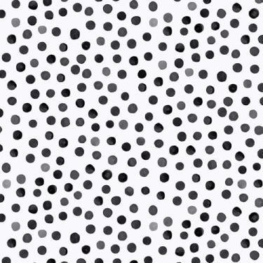 Imagem de Dimoon Papel de parede de 43 cm x 350 cm de papel de parede de contato preto e branco Boho Polka Dot Papel de parede moderno removível autoadesivo para locatário para banheiro quarto rolo de vinil