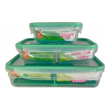 Imagem de Conjunto 3 Potes Freshy Sanremo Hermético Atóxico Com Trava