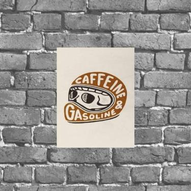 Imagem de Placa Parede Capacete Gasolina E Cafeína 18X27Cm