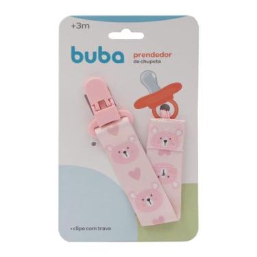 Imagem de Prendedor de Chupeta Buba Clip com Trava 3+ Meses Rosa 1 Unidade