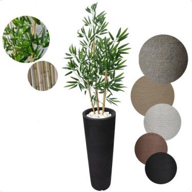 Imagem de Bambu Artificial Mosso Japones Vaso Grande Decorativo 67cm - Flor de M