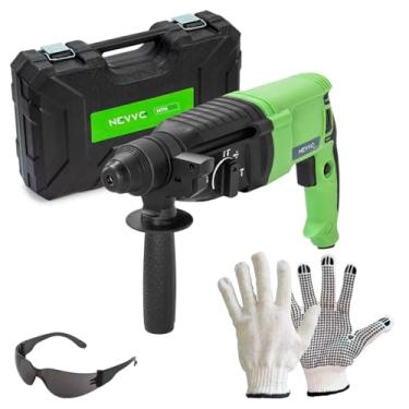 Imagem de Martelete Perfurador Rompedor 800W 127V 4000IPM SDS Plus 3 Joules 26mm C/Maleta de Acessórios + Kit EPI Luva Pigmentada e Óculos de Segurança