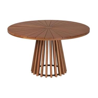 Imagem de Mesa de Jantar Redonda 140 cm Tampo em Eucalipto - Gourmet Mel - Meu Móvel de Madeira Mel